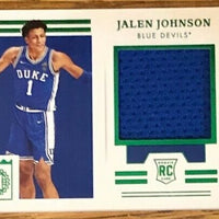 Jalen Johnson 2021 Chronicles Rookie Substantial Swatches Green Parallel ROOKIE Jersey Card #ESS-JJ