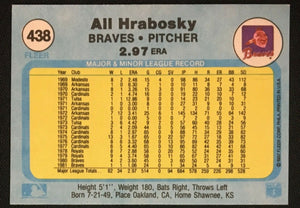 Al Hrabosky 1982 Fleer Baseball Series Mint DOUBLE ERROR Card #438