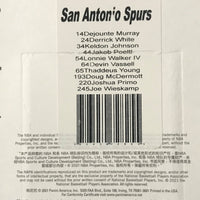 San Antonio Spurs 2021 2022 Hoops Factory Sealed Team Set With Rookie Cards of Joshua Primo and Joe Wieskamp