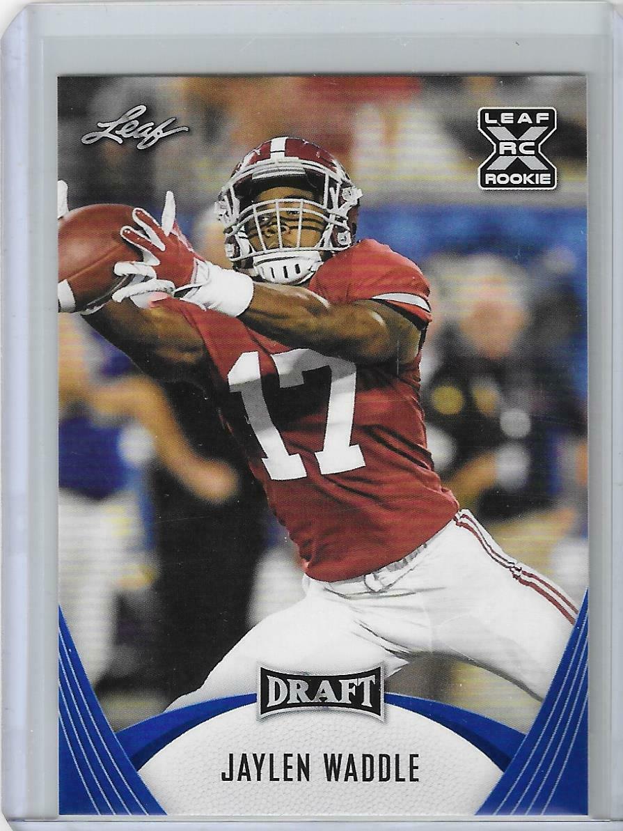 Jaylen Waddle 2021 Leaf Draft BLUE Rookie Card #28