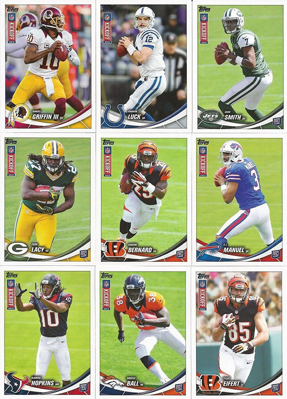 2013 Topps Kickoff Football Series Complete Mint Set with Rookies Cards, Stars and Hall of Famers