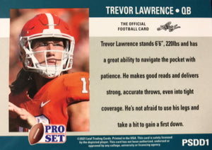 Trevor Lawrence 2021 Pro Set DRAFT DAY Short Printed Mint Rookie Card #PSDD1 Jacksonville Jaguars First Round Pick