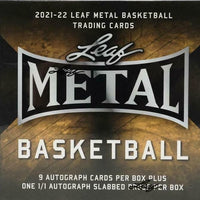 2021-22 Leaf Metal Basketball Jumbo Box with 9 Autos per B Possible Stephen Curry and Giannis Antetokounmpoox one 1 Slabbed 1/1 Proof