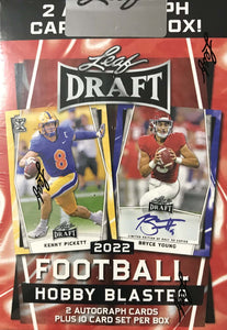 2022 2023 Leaf NFL Football Draft Picks HOBBY Blaster Box Complete 10 Card Set and 2 GUARANTEED AUTOGRAPHS