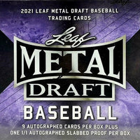 2021 Leaf METAL DRAFT Baseball Hobby Edition JUMBO Factory Sealed Box with 9 AUTOGRAPHED Cards Per