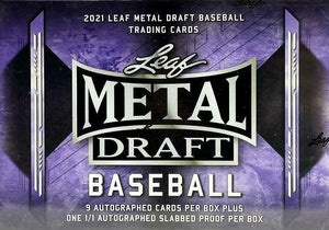 2021 Leaf METAL DRAFT Baseball Hobby Edition JUMBO Factory Sealed Box with 9 AUTOGRAPHED Cards Per