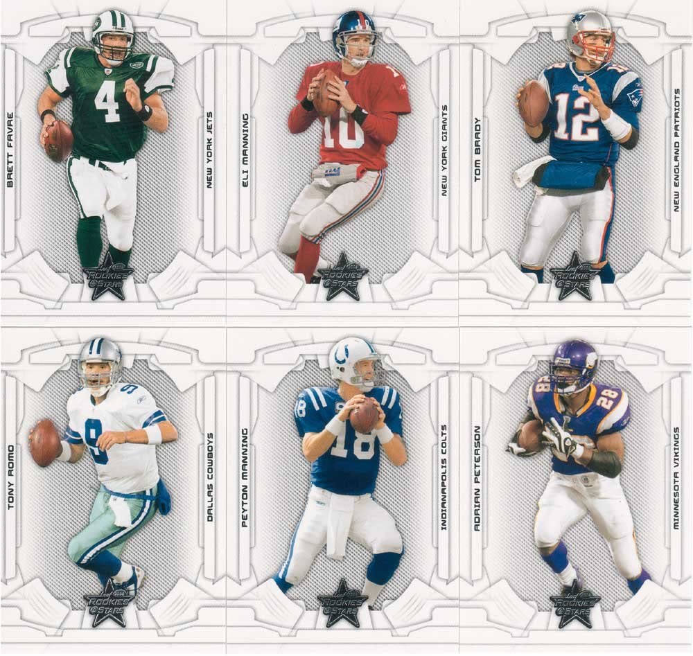 2008 Leaf Rookies and Stars Football Set with Brett Favre, Peyton Manning and Tom Brady PLUS