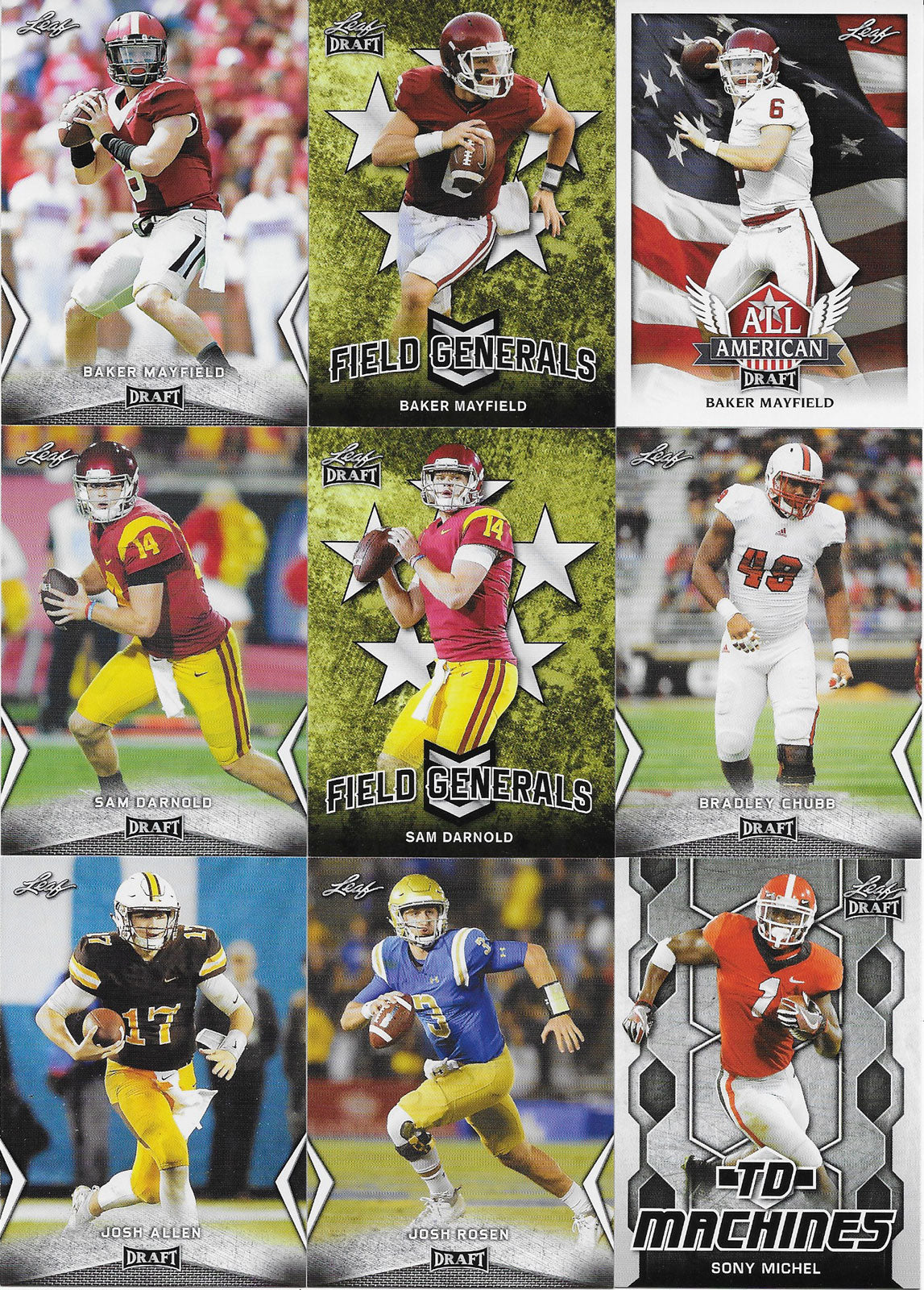 2018 LEAF NFL DRAFT Football Series Complete Mint 99 Card Master