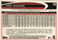 Joe Mauer 2012 Topps Chrome ORANGE REFRACTOR Version Card #50
