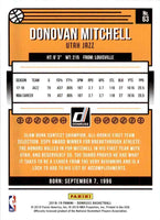 Donovan Mitchell 2018 2019 Donruss Series Mint 2nd Year Card #63
