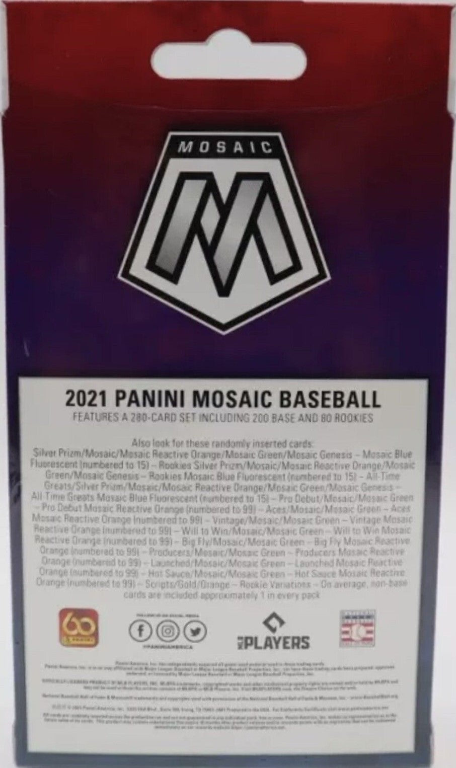 2021 Panini MOSAIC Baseball Series Factory Sealed HANGER Box with