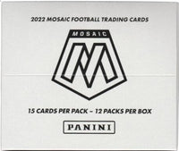 2022 Panini MOSAIC Football Series Cello Fat 12 Pack Box (180 Cards) with 48 Parallels Per Box including 36 EXCLUSIVE CAMO PINK Parallels Per Box Plus Possible Autographs and Memorabilia Cards
