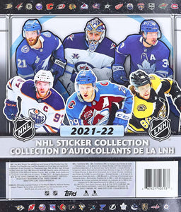2021 2022 Topps NHL Sticker Collection 81 Page Album with 10 Starter Stickers