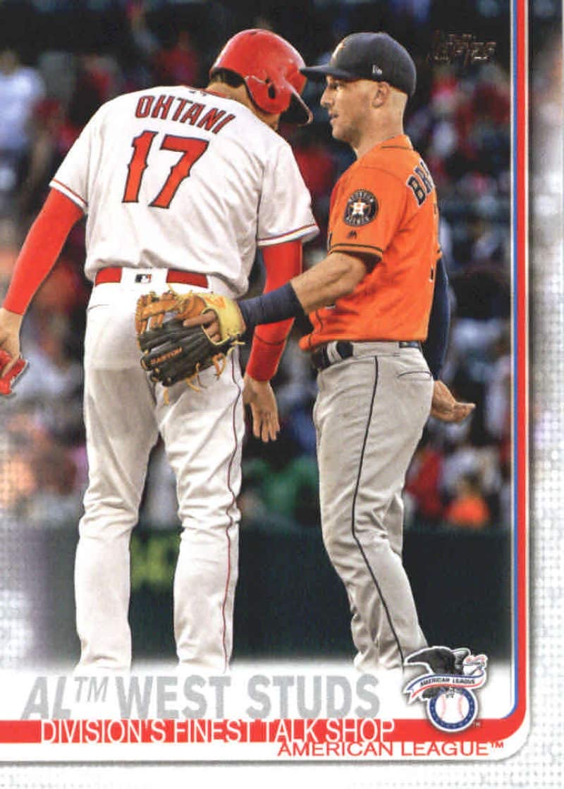 Shohei Ohtani 2019 Topps AL West Studs Card #266 with Alex Bregman