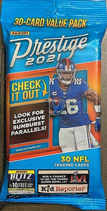 2021 Panini PRESTIGE Series Football 30 Card Fat Pack with Possible EXCLUSIVE Sunburst Parallels