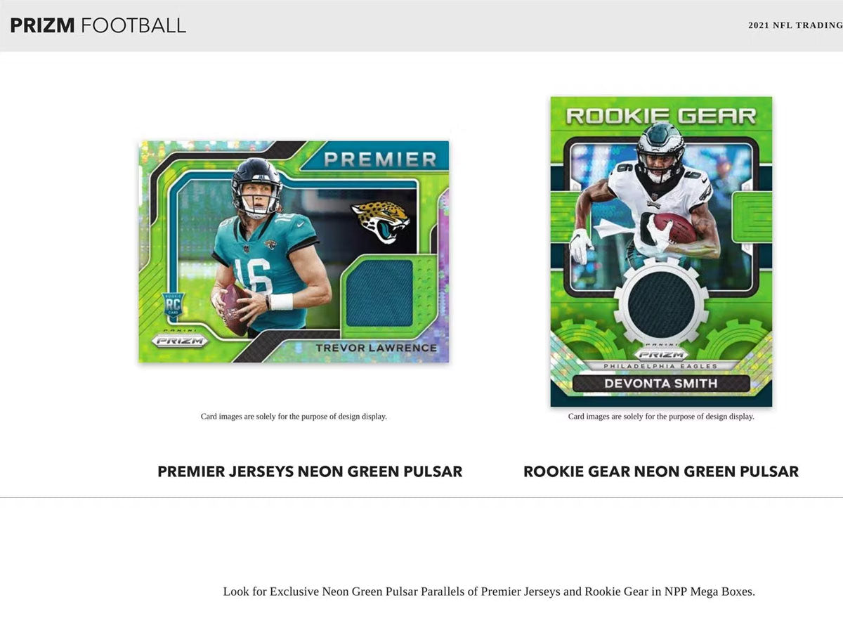 2021 Panini PRIZM Football MEGA Box with One Rookie Memorabilia Card P