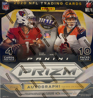 2020 Panini Prizm Football Factory Sealed MEGA Box with 40 Cards Total including One Autograph
