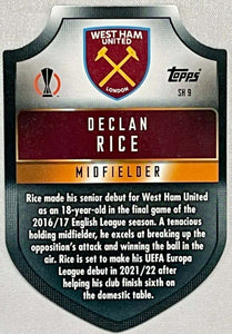 Declan Rice 2021 2022 Topps Match Attax Pro Elite Die Cut Shield Insert Card #SH9