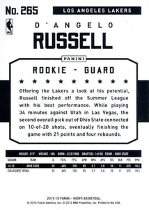 D'Angelo Russell 2015 2016 Hoops Mint Rookie Card #265