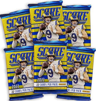 2022 Panini SCORE Football Series Blaster Box with Possible Blaster EXCLUSIVE GOLD Parallels and Memorabilia Cards
