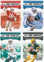 2015 Score All Time Franchise Insert Set with 8 Hall of Famers Favre, Montana Plus
