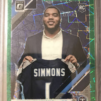 Jeffery Simmons 2019 Donruss Optic GREEN VELOCITY Prizm Series Mint ROOKIE Card #108