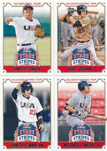 2015 Panini USA Stars and Stripes Baseball 100 Card Set Loaded with Early Cards of Young Stars