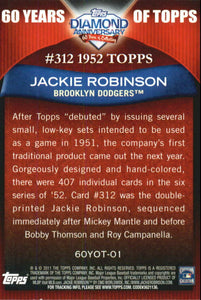 2011 Topps 60 Years of Topps Series One 59 Card Insert Set Featuring Mantle, Robinson, Seaver and Other Stars and Hall of Famers