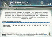 Joc Pederson 2015 Topps OPENING DAY Series Mint ROOKIE Card #193
