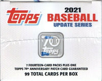 2021 Topps Baseball UPDATE Series Factory Sealed Blaster Box with an EXCLUSIVE Patch
