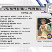 2021 Topps Baseball UPDATE Series 67 Card Hanger Box