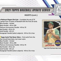 2021 Topps Baseball UPDATE Series Retail Box of 24 Packs