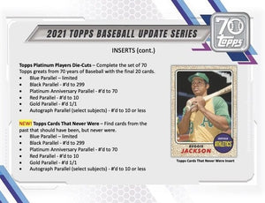 2021 Topps Baseball UPDATE Series Retail Box of 24 Packs