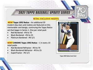 2021 Topps Baseball UPDATE Series Retail Box of 24 Packs