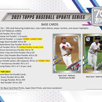 2021 Topps Baseball UPDATE Series HOBBY Box of 24 Packs with One AUTO or Relic Card