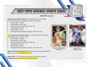 2021 Topps Baseball UPDATE Series HOBBY Box of 24 Packs with One AUTO or Relic Card
