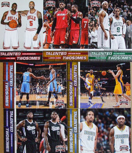 2012 2013 Panini Threads Talented Twosomes Insert Set with Kobe Bryant and Lebron James Plus