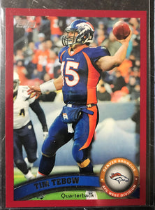 Tim Tebow 2011 Topps Red Border Series Mint Card #210.  ONLY 77 MADE!