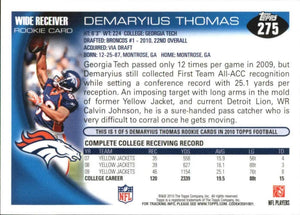 Demaryius Thomas 2010 Topps Football Series Mint ROOKIE Card #275