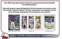 2022 Topps OPENING DAY Baseball Series Blaster Box of 22 Packs
