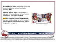 2022 Topps OPENING DAY Baseball Series Blaster Box of 22 Packs

