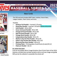 2023 Topps Baseball Series 1 Factory Sealed Blaster Box with an EXCLUSIVE Cut Signature Commemorative Relic