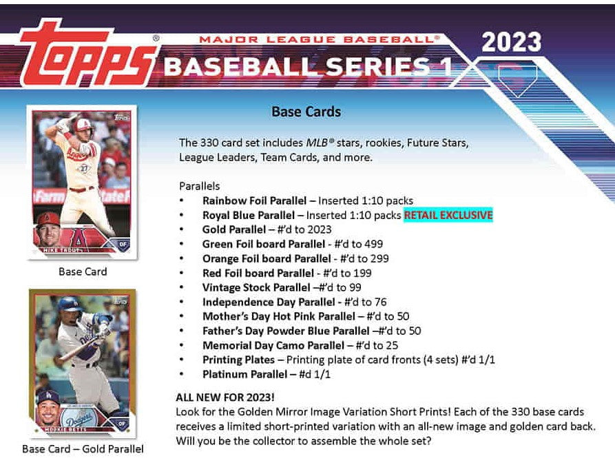 Topps Mlb 2023 Baseball Series 1 Box