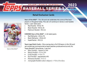 2023 Topps Baseball Series 1 Factory Sealed Blaster Box with an EXCLUSIVE Cut Signature Commemorative Relic