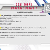 2021 Topps Baseball Series One Hanger Box