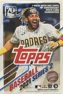 2021 Topps Baseball Series 2 Factory Sealed Blaster Box with an EXCLUSIVE Patch