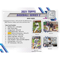 2021 Topps Baseball Series 2 Factory Sealed Blaster Box with an EXCLUSIVE Patch
