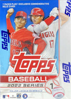 2022 Topps Baseball Series 1 Factory Sealed Blaster Box with an EXCLUSIVE Player Jersey Number Medallion Commemorative Relic
