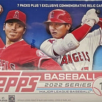 2022 Topps Baseball Series 1 Factory Sealed Blaster Box with an EXCLUSIVE Player Jersey Number Medallion Commemorative Relic