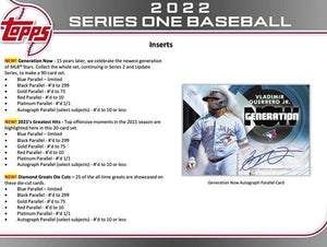 2022 Topps Baseball Series One Hanger Box of 67 Cards
